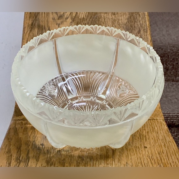 1920s 1930s Antique Art Deco Frosted Glass 3 Hole Canopy Light Shade Diffuser - Picture 13 of 16